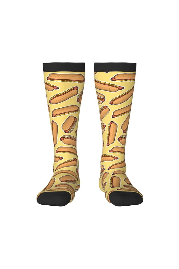 Hot Dogs Print Gift Stocking Stuffers,Adult Stockings,Novelty Socks,Funny Socks Birthday Running Walking Sleeping