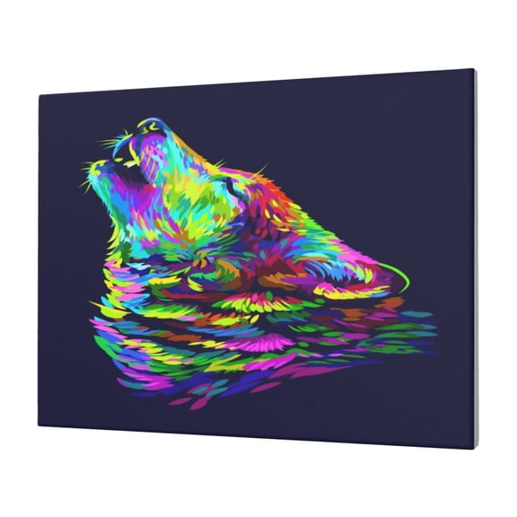 Logiee Howling Wolf Print Canvas Wall Art,Canvas Picture Prints with Frame, Wall Art Decorative,Canvas Decorative,Suitable for Living Room Bedroom Office Room 30x40