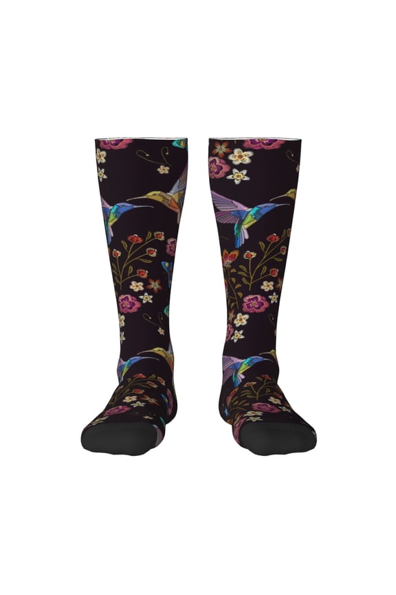 Humming Bird Print Gift Stocking Stuffers,Adult Stockings,Novelty Socks,Funny Socks Birthday Running Walking Sleeping