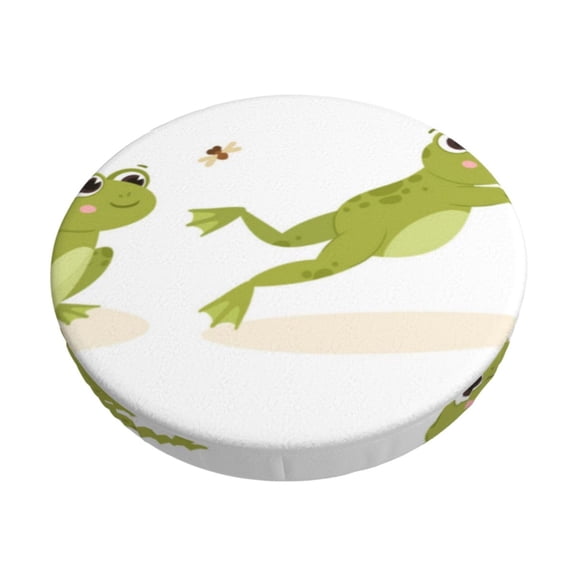 Logiee Hunting Frog Print Stool Covers Round,Bar Stool Covers,Watedrproof Stool Slipcover with Elastic,Stool Cushion,Round Bar Stool Seat Covers for Bar Round Chair-12 inch