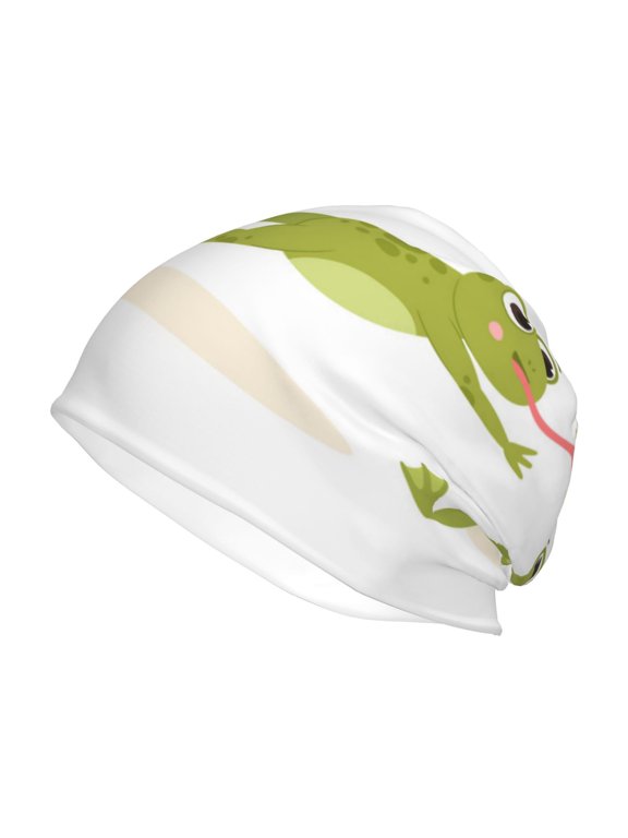 Hunting Frog Print Unisex Knit Beanie for Men Women Winter Hat,Beanies Skull Caps