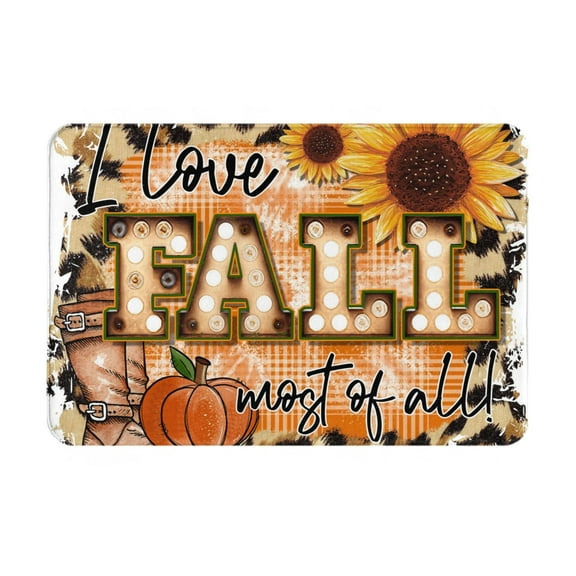 Logiee I Love Fall Most Of All Print Welcome Mats for Entryway,Door Mat for Front Door,Entry Mat,Doormat for Garden, Garage, Patio, Home, Porch Decor