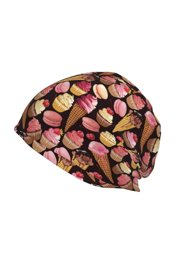 Ice Cream Cake Print Unisex Knit Beanie for Men Women Winter Hat,Beanies Skull Caps