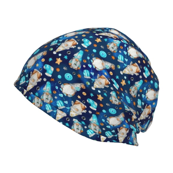 Logiee Ice blue old man cute winter Print Unisex Knit Beanie for Men Women Winter Hat,Beanies Skull Caps