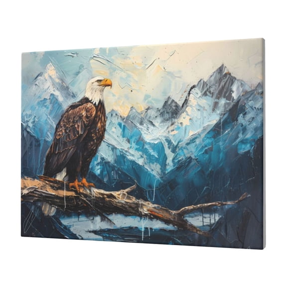 Logiee Iceberg Bald Eagle Print Canvas Wall Art,Canvas Picture Prints with Frame, Wall Art Decorative,Canvas Decorative,Suitable for Living Room Bedroom Office Room 30x40