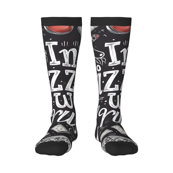 Logiee In Pizza We Crust Art Print Gift Stocking Stuffers,Adult Stockings,Novelty Socks,Funny Socks Birthday Running Walking Sleeping