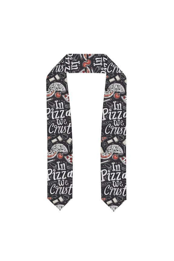 In Pizza We Crust Art Print Unisex Adult Graduation Stole Shawl 72" Long for Academic Commencements Shawl-Flattened