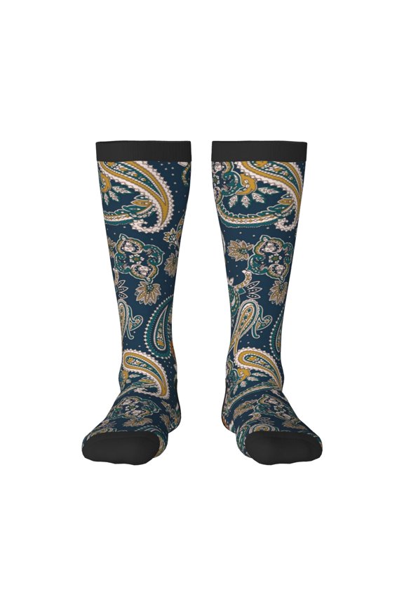 Indian Paisley 2 Print Gift Stocking Stuffers,Adult Stockings,Novelty Socks,Funny Socks Birthday Running Walking Sleeping