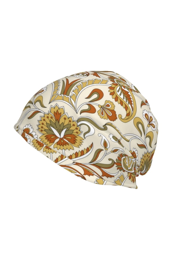 Indian Paisley Print Unisex Knit Beanie for Men Women Winter Hat,Beanies Skull Caps