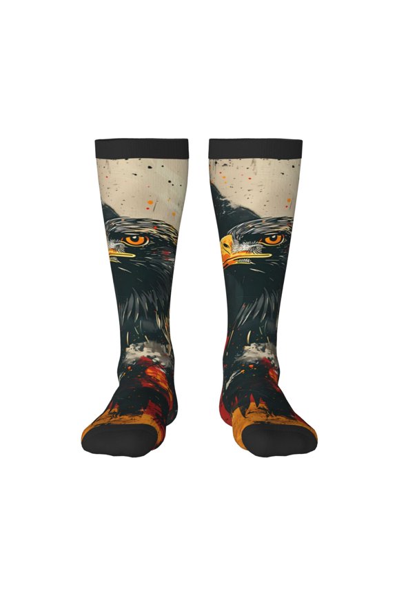 Ink Style Bald Eagle Print Gift Stocking Stuffers,Adult Stockings,Novelty Socks,Funny Socks Birthday Running Walking Sleeping