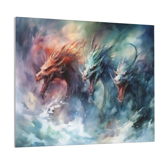 Logiee Ink Style Wave Dragon Print Canvas Wall Art ,Art Poster,Canvas Decorative Picture,Decor Wall Pictures for Living Room Bedroom Bathroom,Ready to Hang