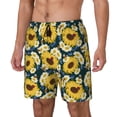 thumbnail image 1 of Logiee Insects Of Flowers Print Men's Swim Trunk,Quick Dry Board Shorts ,Men's Swim Trunks with Compression Liner, Bathing Suits with Pockets-XX-Large, 1 of 6