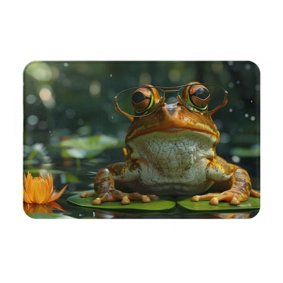 Logiee Intellectual Frog Pond Print Welcome Mats for Entryway,Door Mat for Front Door,Entry Mat,Doormat for Garden, Garage, Patio, Home, Porch Decor