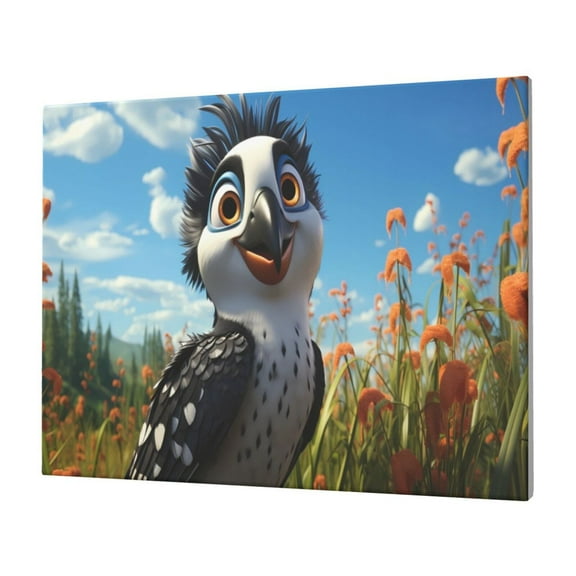 Logiee Joyful Animated Bird Print Canvas Wall Art,Canvas Picture Prints with Frame, Wall Art Decorative,Canvas Decorative,Suitable for Living Room Bedroom Office Room 30x40