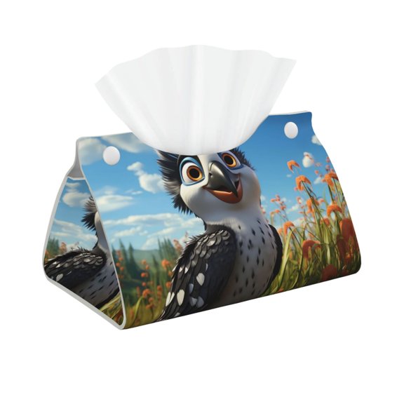 Logiee Joyful Animated Bird Print Tissue Box Cover,Stylish Tissue Box Holder Decorative Tissue Cover for Bathroom Toilet Bedroom Living Room Table Desk Office