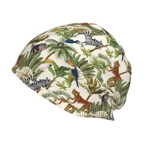 Logiee Jungle Animals Print Unisex Knit Beanie for Men Women Winter Hat,Beanies Skull Caps
