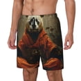 thumbnail image 1 of Logiee Jungle Meditating Panda Print Men's Swim Trunk,Quick Dry Board Shorts ,Men's Swim Trunks with Compression Liner, Bathing Suits with Pockets-Small, 1 of 6
