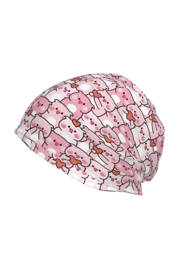 Kawaii Pig Print Unisex Knit Beanie for Men Women Winter Hat,Beanies Skull Caps