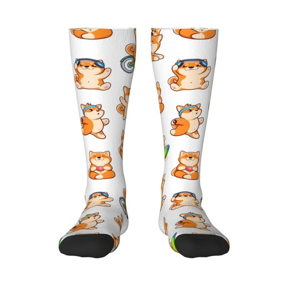 Logiee Kawaii Shiba Dog Print Gift Stocking Stuffers,Adult Stockings,Novelty Socks,Funny Socks Birthday Running Walking Sleeping