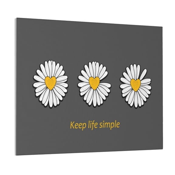 Logiee Keep Life Simple Daisy Flower Print Canvas Wall Art ,Art Poster,Canvas Decorative Picture,Decor Wall Pictures for Living Room Bedroom Bathroom,Ready to Hang