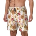 thumbnail image 1 of Logiee Key Lock And Flowers Print Men's Swim Trunk,Quick Dry Board Shorts ,Men's Swim Trunks with Compression Liner, Bathing Suits with Pockets-XX-Large, 1 of 6