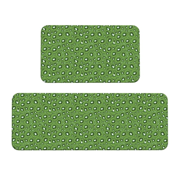 Logiee Kiwi Fruit Print Kitchen Mats for Floor Sets of 2,Waterproof Kitchen Rugs,Non Slip Comfort Standing Mat Rug for Home,Runner,Sink,Office,Laundry