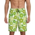 thumbnail image 1 of Logiee Kiwi Lemon Print Men's Pajama Shorts with Drawstring & Pockets,Sleep Shorts for Men,Sleepwear Bottoms,Elastic Waistband Loungewear-3X-Large, 1 of 6