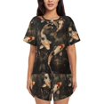 thumbnail image 1 of Logiee Koi Fish Tranquility Print Womens Pajamas Set,Short-Sleeve Pajama 2 Piece Sleepwear with Pockets-Small, 1 of 6