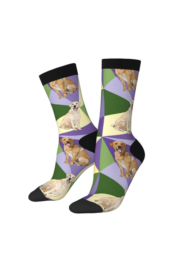 Labrador Retriever Dog Print Adult Socks for Men & Women,Calf Socks, Ankle Socks,Boots Socks,Breathable Casual Sock,Unisex Crew Socks