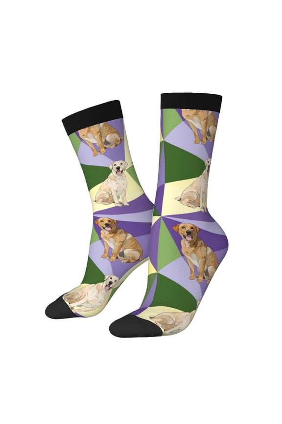 Labrador Retriever Dog Print Adult Socks for Men & Women,Calf Socks, Ankle Socks,Boots Socks,Breathable Casual Sock,Unisex Crew Socks