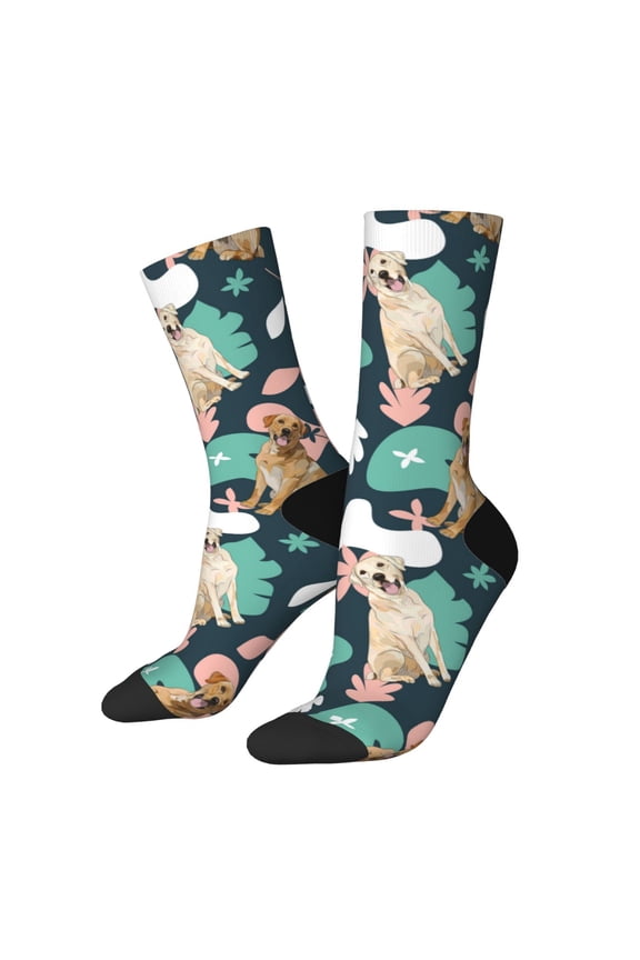 Labrador Retriever Dog Print Adult Socks for Men & Women,Calf Socks, Ankle Socks,Boots Socks,Breathable Casual Sock,Unisex Crew Socks