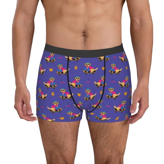 Logiee Labrador Retriever Dog Print Mens Boxer Briefs,Boxer Briefs for Men,Breathable Stretch Underwear,Boys Boxer Briefs-Medium