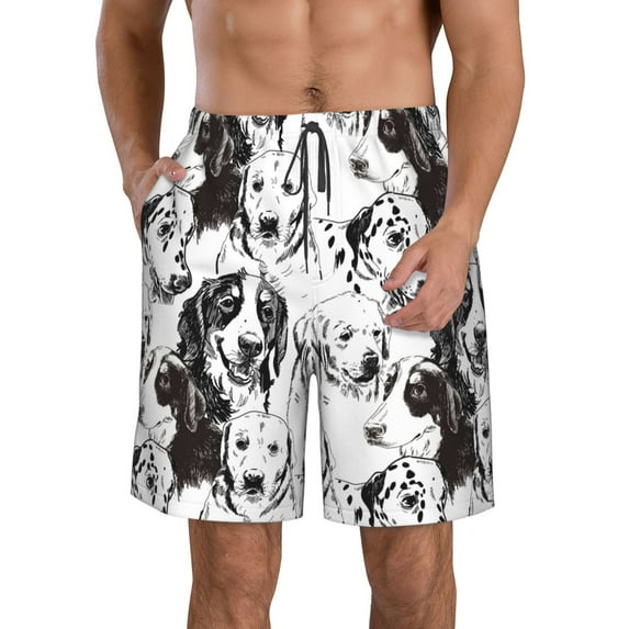 Logiee Labrador Retriever Dog Print Mens Swim Trunks Quick Dry Board Shorts,Breathable Hawaii Beach Shorts Swimwear Bathing Suits-Medium