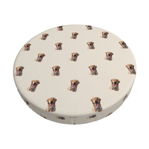 Logiee Labrador Retriever Dog Print Stool Covers Round,Bar Stool Covers,Watedrproof Stool Slipcover with Elastic,Stool Cushion,Round Bar Stool Seat Covers for Bar Round Chair-13 inch