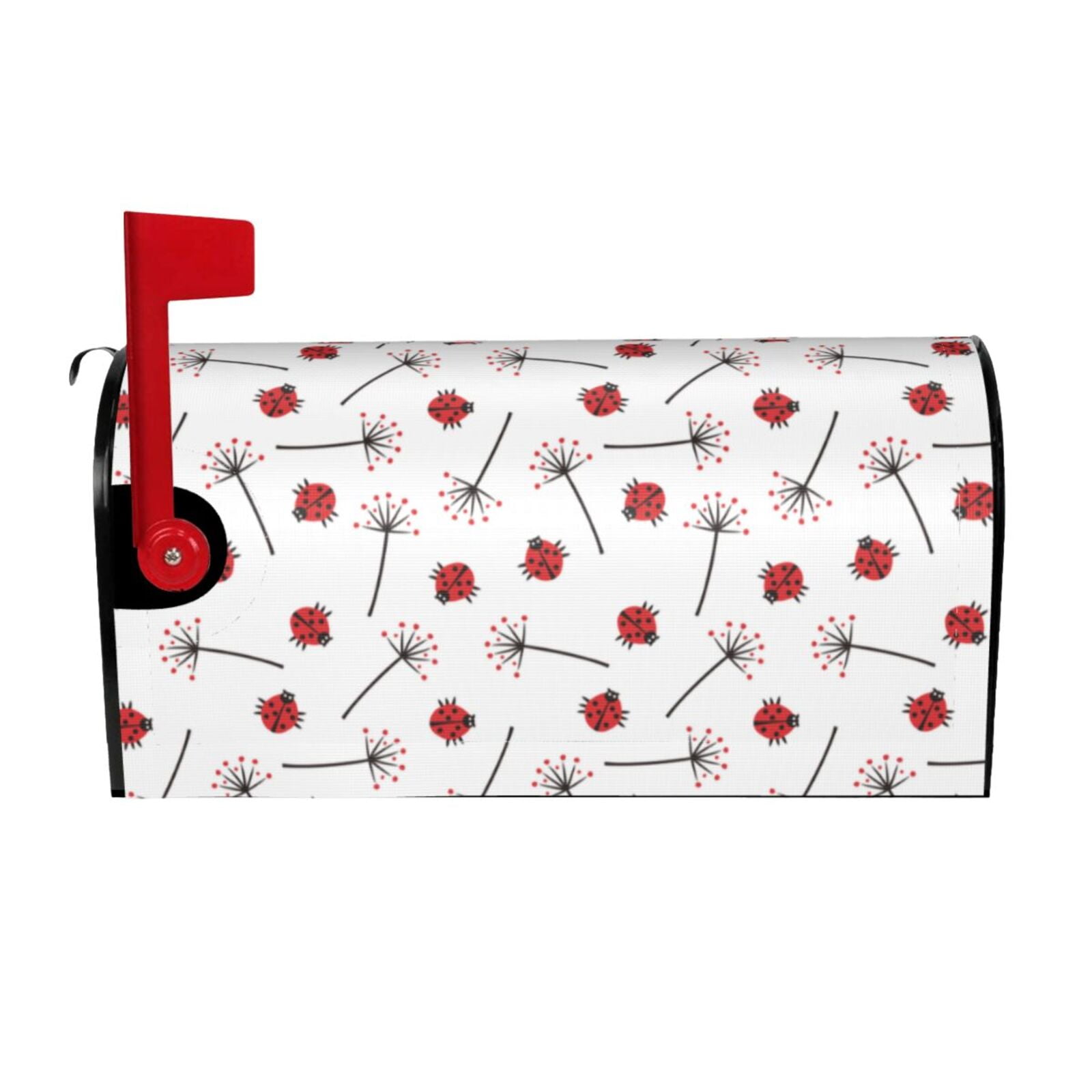 Logiee Ladybug With Dandelion Print Post Letter Box Wrap Decor, Mailbox Cover Suitable for Standard Mailbox and Large Size Mailbox,Outdoor Yard Decoration-21x18 in