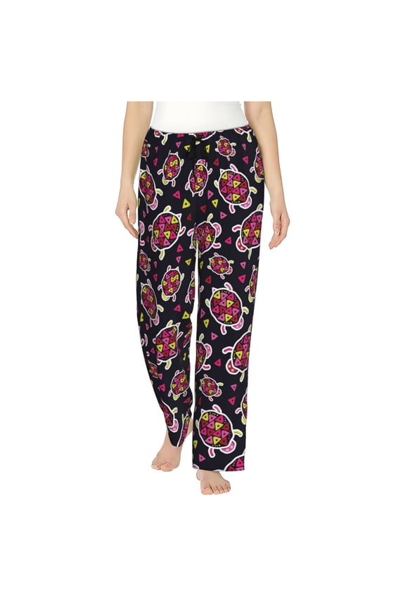 Ladybug Print Women Pajama Pants,Comfy Pj Bottom with Pockets & Drawstring,Stretch Casual Sleepwear-Small
