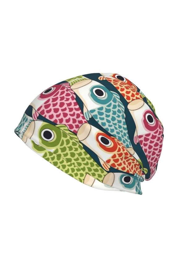 Lantern Koi Fish Print Unisex Knit Beanie for Men Women Winter Hat,Beanies Skull Caps