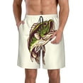 thumbnail image 1 of Logiee Largemouth Bass Fish (3) Print Mens Swim Trunks Quick Dry Board Shorts,Breathable Hawaii Beach Shorts Swimwear Bathing Suits-Large, 1 of 6