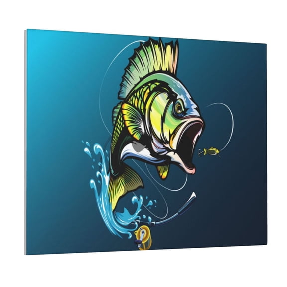 Logiee Largemouth Bass Fish Print Canvas Wall Art ,Art Poster,Canvas Decorative Picture,Decor Wall Pictures for Living Room Bedroom Bathroom,Ready to Hang