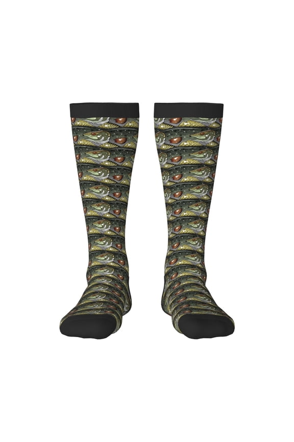 Largemouth Bass Fish Print Gift Stocking Stuffers,Adult Stockings,Novelty Socks,Funny Socks Birthday Running Walking Sleeping