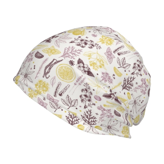 Logiee Lavender Flowers Print Unisex Knit Beanie for Men Women Winter Hat,Beanies Skull Caps