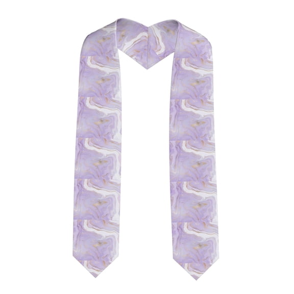Logiee Lavender Glitter Foil Stripes Print Unisex Adult Graduation Stole Shawl 72" Long for Academic Commencements Shawl-Sharp Corner