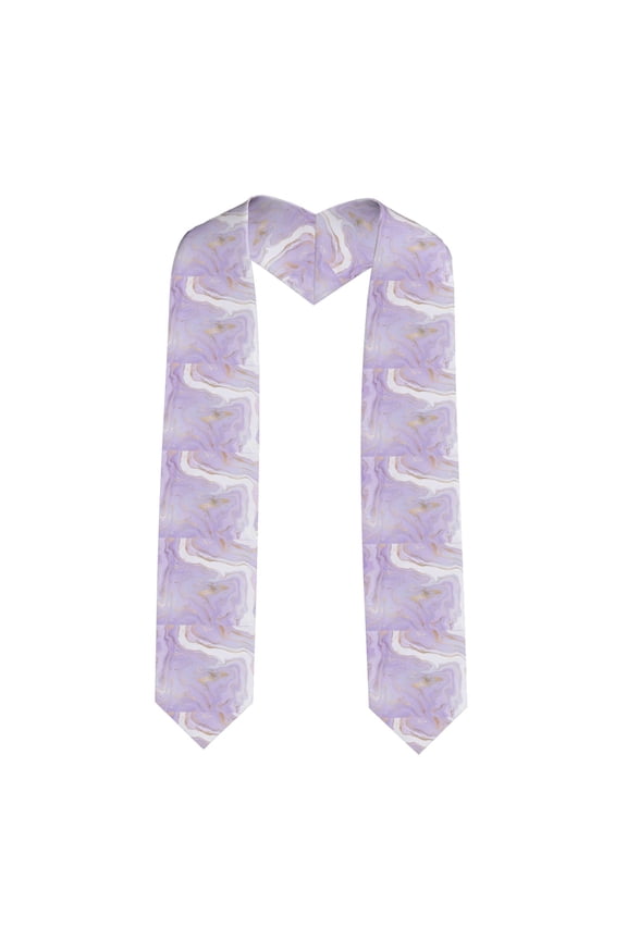 Lavender Glitter Foil Stripes Print Unisex Adult Graduation Stole Shawl 72" Long for Academic Commencements Shawl-Sharp Corner