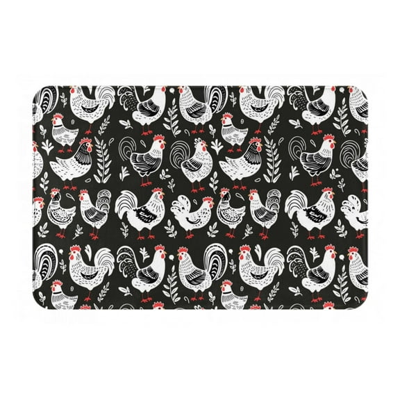 Logiee Laying Hens And Roosters Print Welcome Mats for Entryway,Door Mat for Front Door,Entry Mat,Doormat for Garden, Garage, Patio, Home, Porch Decor