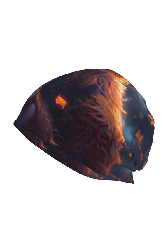 Lazy Stone Bear Print Unisex Knit Beanie for Men Women Winter Hat,Beanies Skull Caps