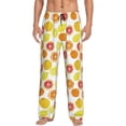 thumbnail image 1 of Logiee Lemon Orange Print Pajama Pants for Men,Men’s Pajama Bottoms,Mens PJ Pants with Pockets & Button Fly-Small, 1 of 6
