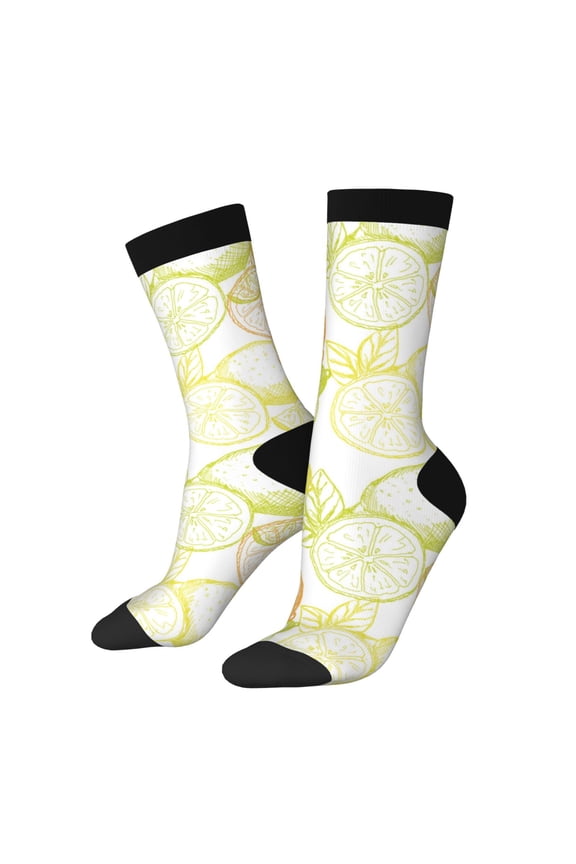 Lemon Potatoes Print Adult Socks for Men & Women,Calf Socks, Ankle Socks,Boots Socks,Breathable Casual Sock,Unisex Crew Socks