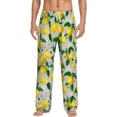 thumbnail image 1 of Logiee Lemon Seamless Pattern Oil Painting Effect Print Pajama Pants for Men,Men’s Pajama Bottoms,Mens PJ Pants with Pockets & Button Fly-Small, 1 of 6