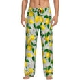 thumbnail image 1 of Logiee Lemon Seamless Pattern Oil Painting Effect Print Pajama Pants for Men,Men’s Pajama Bottoms,Mens PJ Pants with Pockets & Button Fly-Small, 1 of 6