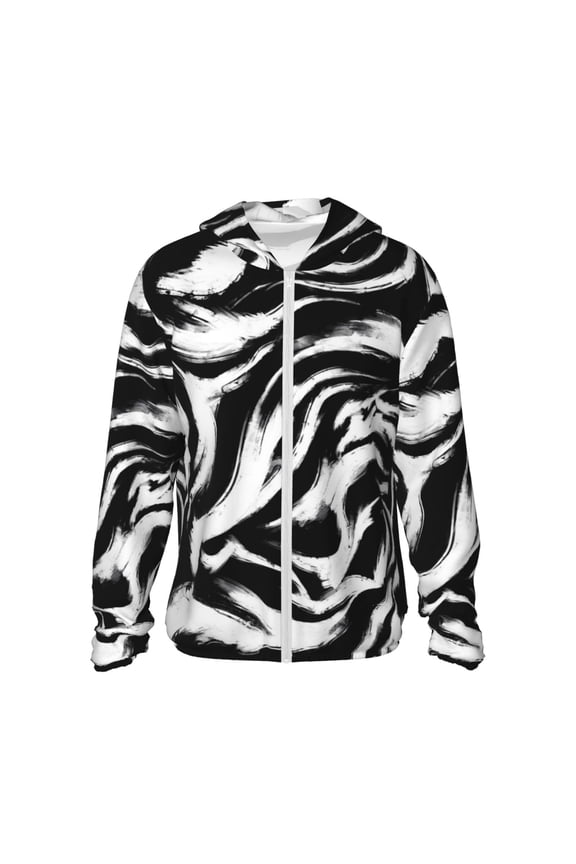 Leopard And Zebra 2 Print Men's Women Light Jacket Full Zip Sun Protection Hoodie Long Sleeve Sun Shirts for Men Hiking Fishing Zip Pockets-Medium